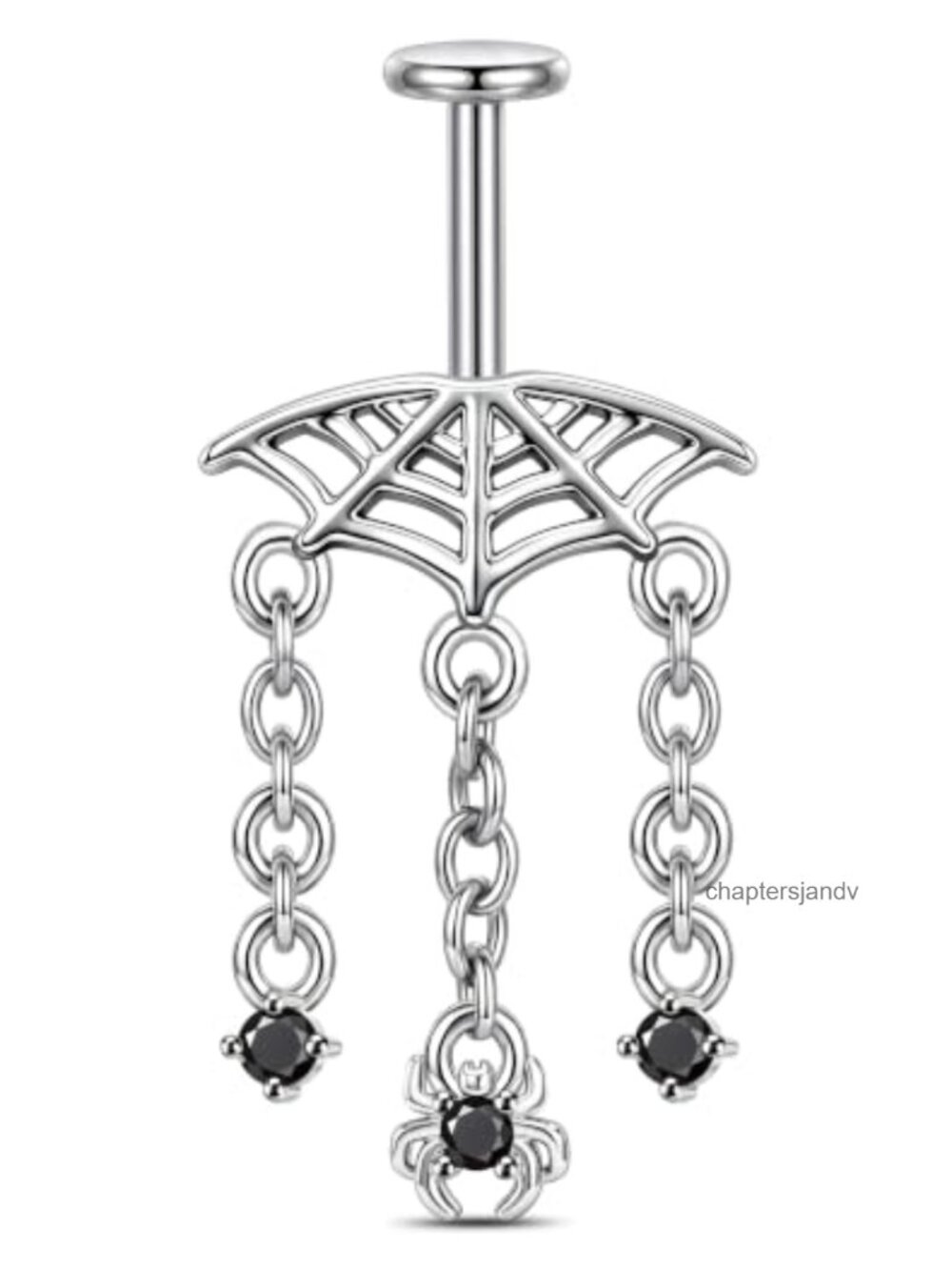 16G Vertical Helix Piercing 316L Surgical Steel Spider CZ Chain